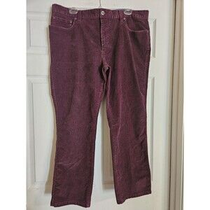 LL Bean Corduroy Pants Men 40x29 Maroon Wine Chino Straight 40W Standard Fit